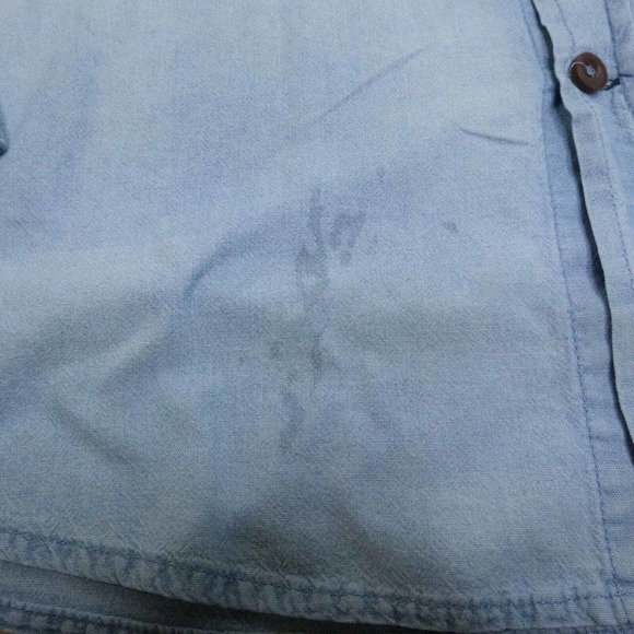 Vintage Wrangler Mens Shirt Large Denim Long Sleeve Button Down 90's - Picture 7 of 11